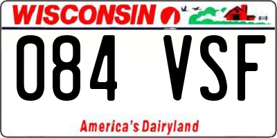 WI license plate 084VSF