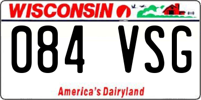 WI license plate 084VSG