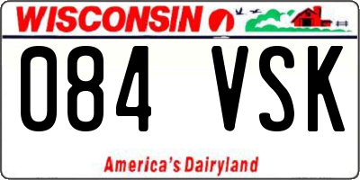 WI license plate 084VSK