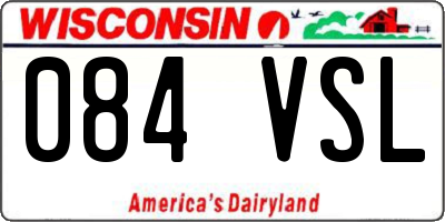 WI license plate 084VSL