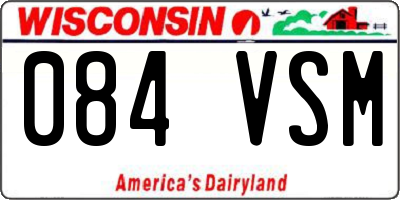 WI license plate 084VSM