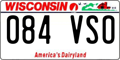 WI license plate 084VSO