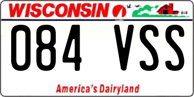 WI license plate 084VSS