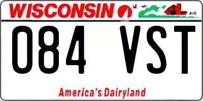 WI license plate 084VST