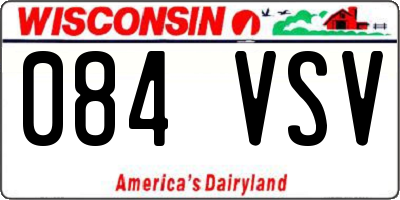 WI license plate 084VSV