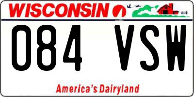WI license plate 084VSW