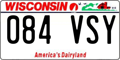 WI license plate 084VSY