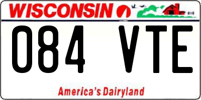 WI license plate 084VTE