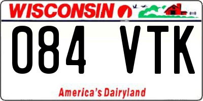 WI license plate 084VTK