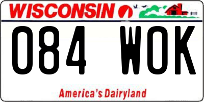 WI license plate 084WOK