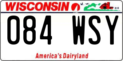 WI license plate 084WSY