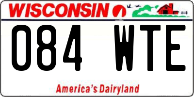 WI license plate 084WTE