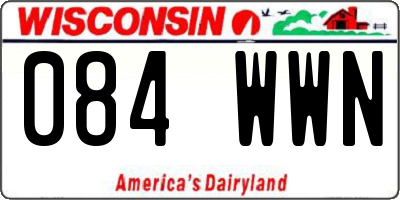 WI license plate 084WWN