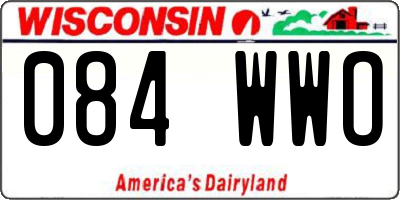 WI license plate 084WWO