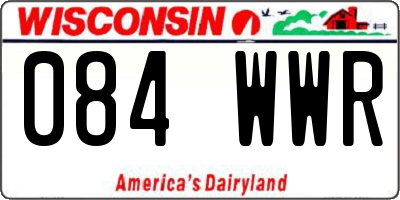 WI license plate 084WWR