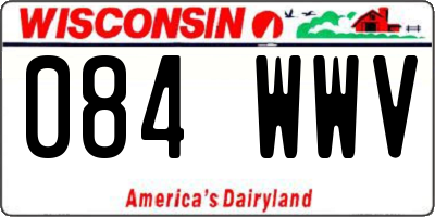 WI license plate 084WWV