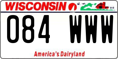 WI license plate 084WWW