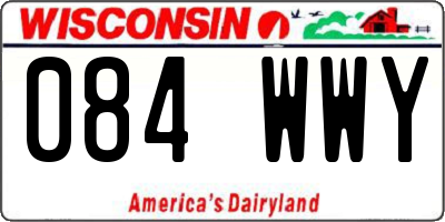 WI license plate 084WWY
