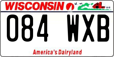 WI license plate 084WXB
