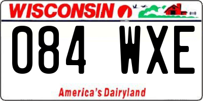 WI license plate 084WXE