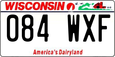WI license plate 084WXF