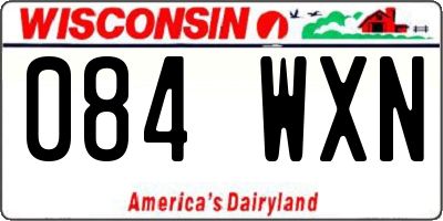 WI license plate 084WXN