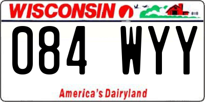 WI license plate 084WYY