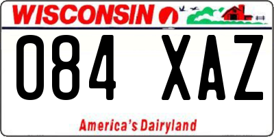 WI license plate 084XAZ