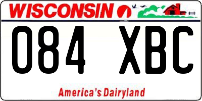 WI license plate 084XBC