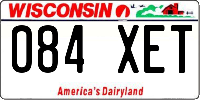 WI license plate 084XET
