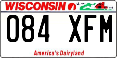WI license plate 084XFM