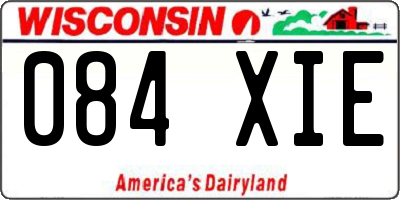 WI license plate 084XIE