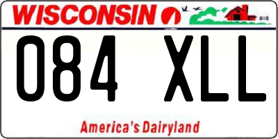 WI license plate 084XLL