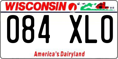 WI license plate 084XLO