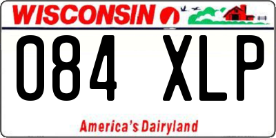 WI license plate 084XLP