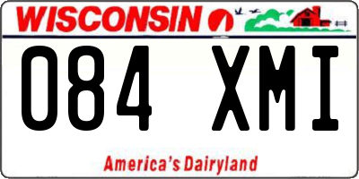WI license plate 084XMI