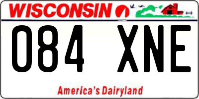 WI license plate 084XNE