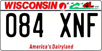 WI license plate 084XNF