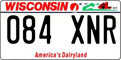 WI license plate 084XNR
