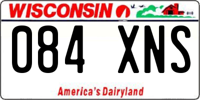 WI license plate 084XNS