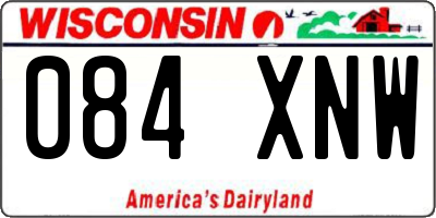 WI license plate 084XNW