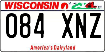 WI license plate 084XNZ
