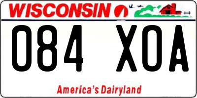 WI license plate 084XOA