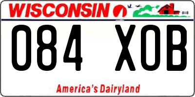 WI license plate 084XOB