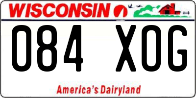 WI license plate 084XOG