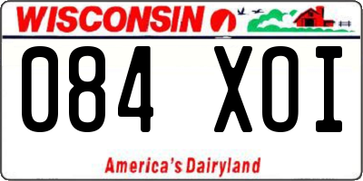 WI license plate 084XOI