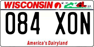WI license plate 084XON
