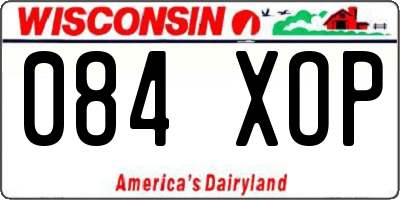 WI license plate 084XOP