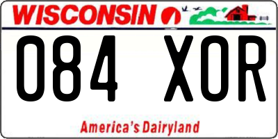 WI license plate 084XOR