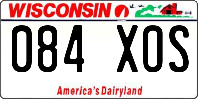 WI license plate 084XOS